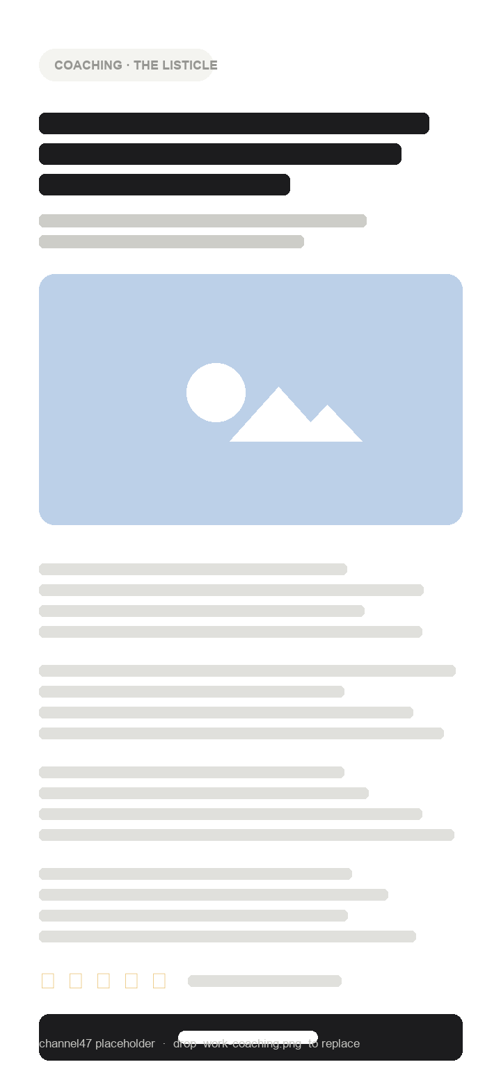 Coaching advertorial